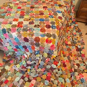 Yo yo quilt handmade double bed